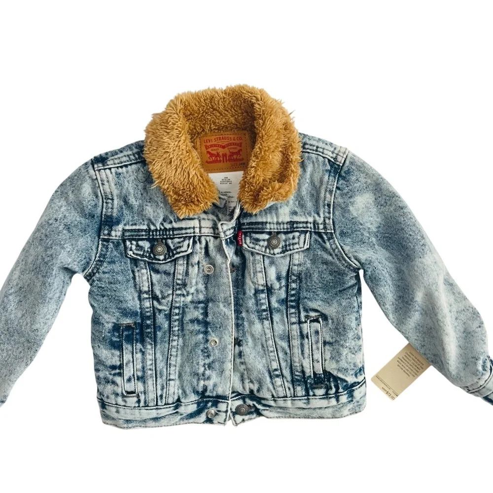 Levi’s Sherpa Trucker Denim Toddler Jean Jacket - Picture 1 of 8